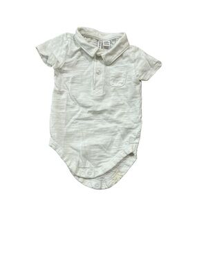 Janie and Jack White Polo-Style Baby Onesie